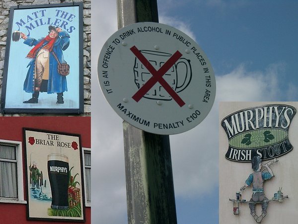 Trinken auf öffentlichen Plätzen ist in Nordirland verboten.