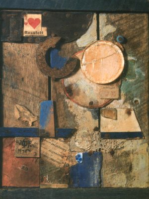 Kurt Schwitters Merzbild Rossfett um 1920